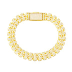 Men's Moissanite Cuban Bracelet - 11mm 18K Gold Plated 925 Silver Gold Julian's Menswear