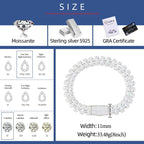 Men's Moissanite Cuban Bracelet - 11mm 18K Gold Plated 925 Silver White Gold Julian's Menswear
