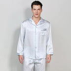 Men's Mulberry Silk Pajama Set | White | Julian's Menswear