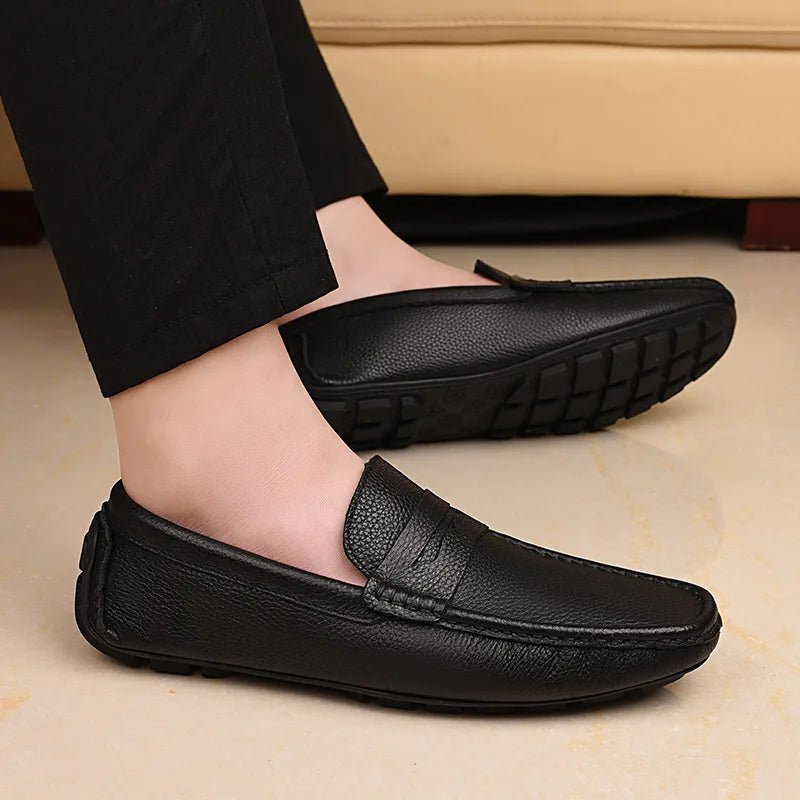 Men's Genuine Leather Slip-On Loafers Julian's Menswear