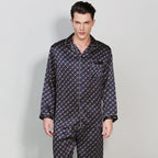Men's Mulberry Silk Pajama Set | Navy | Julian's Menswear