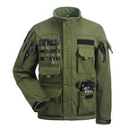 Men's Tactical Trench Coat - Waterproof Nylon Green Black S Julian's Menswear