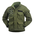 Men's Tactical Trench Coat - Waterproof Nylon Green Black S Julian's Menswear