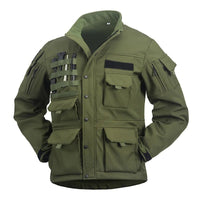 Men's Tactical Trench Coat - Waterproof Nylon Green Black S Julian's Menswear