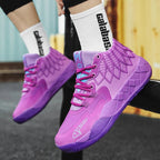 Men's Basketball Shoes - Breathable Microfiber High Top BLACK Julian's Menswear