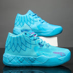 Men's Basketball Shoes - Breathable Microfiber High Top Blue Julian's Menswear