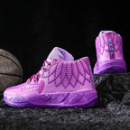 Men's Basketball Shoes - Breathable Microfiber High Top PURPLE  Julian's Menswear