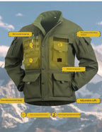 Men's Tactical Trench Coat - Waterproof Nylon Green Black S Julian's Menswear
