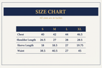 Julian's Menswear Size Chart