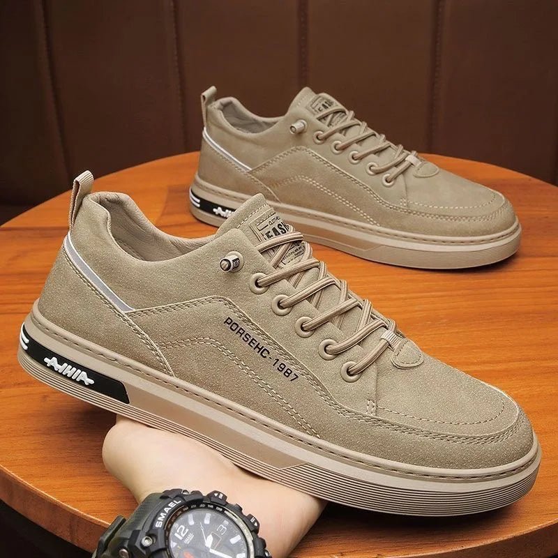 Julian's Menswear Men's Artificial Leather Lace-Up Sneakers