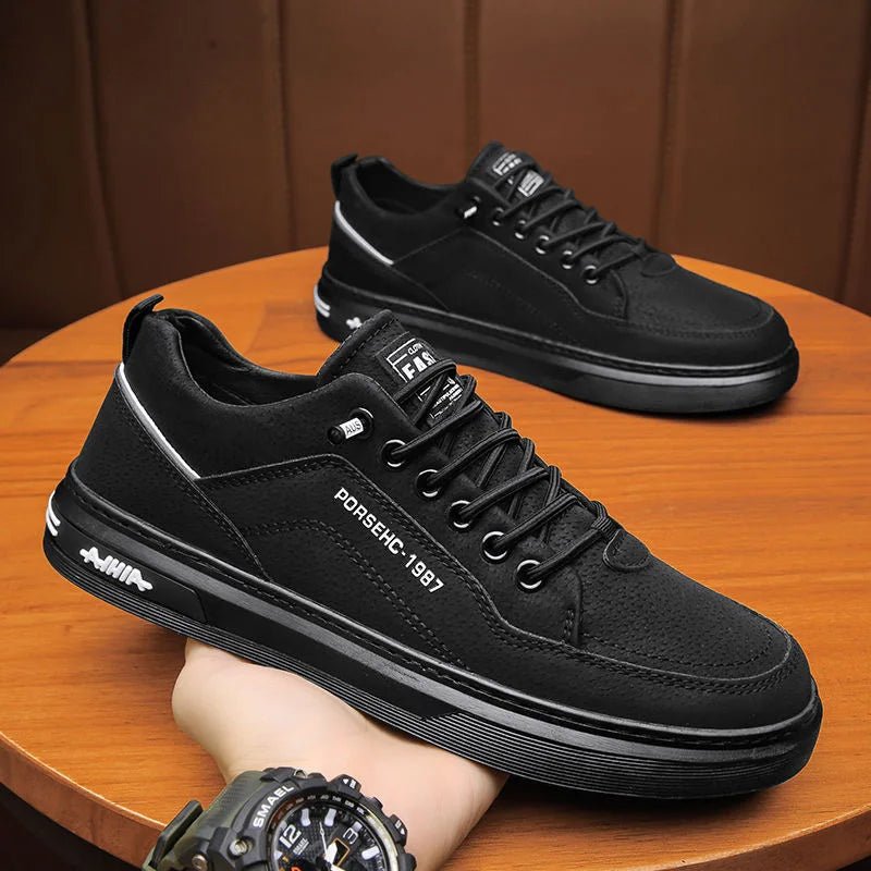 Julian's Menswear Men's Artificial Leather Lace-Up Sneakers