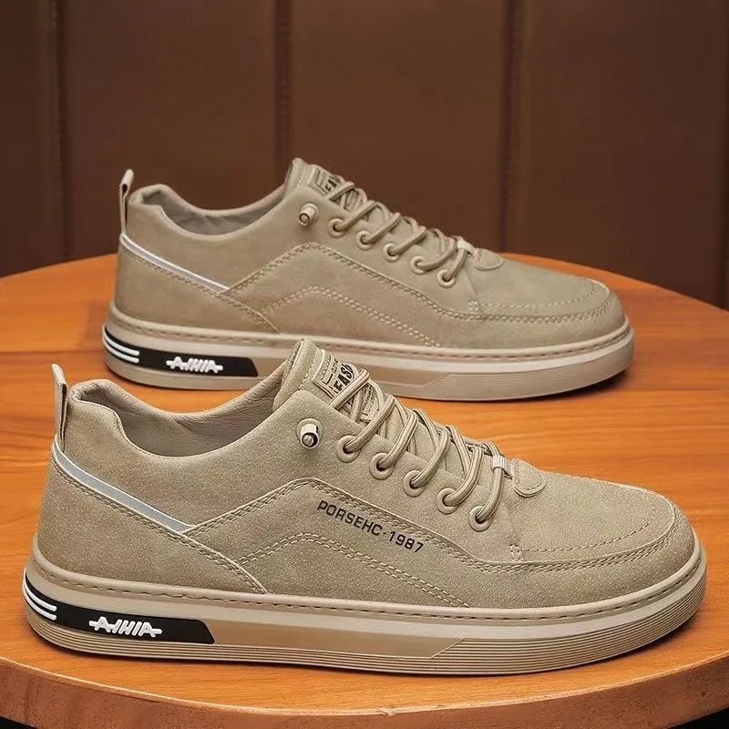 Julian's Menswear Brown 40 Men's Artificial Leather Lace-Up Sneakers