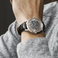 Julian's Menswear Men's Carnival Skeleton Watch with Leather Strap and Sapphire Case