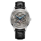 Julian's Menswear Gray Men's Carnival Skeleton Watch with Leather Strap and Sapphire Case