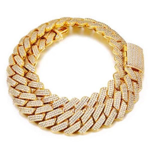 Julian's Menswear Gold 18 Inches Men's Brass Cuban Link Chain Necklace