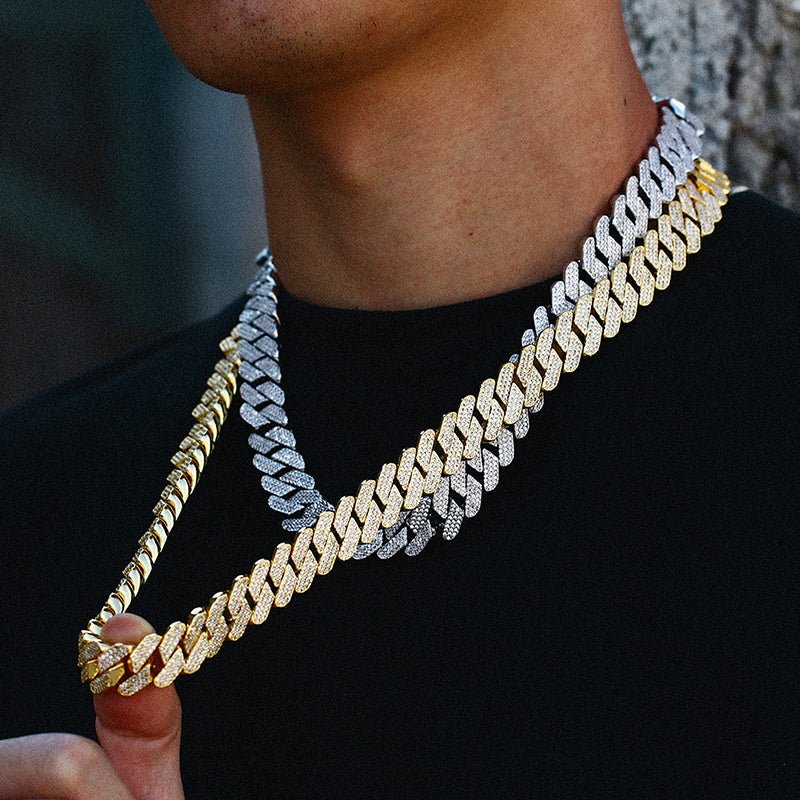 Julian's Menswear Rose Gold 20 Inches Men's Brass Cuban Link Chain Necklace