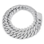Julian's Menswear Silver 18 Inches Men's Brass Cuban Link Chain Necklace