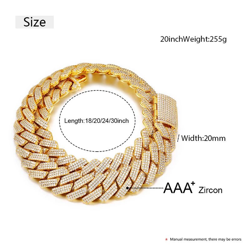 Julian's Menswear Men's Brass Cuban Link Chain Necklace