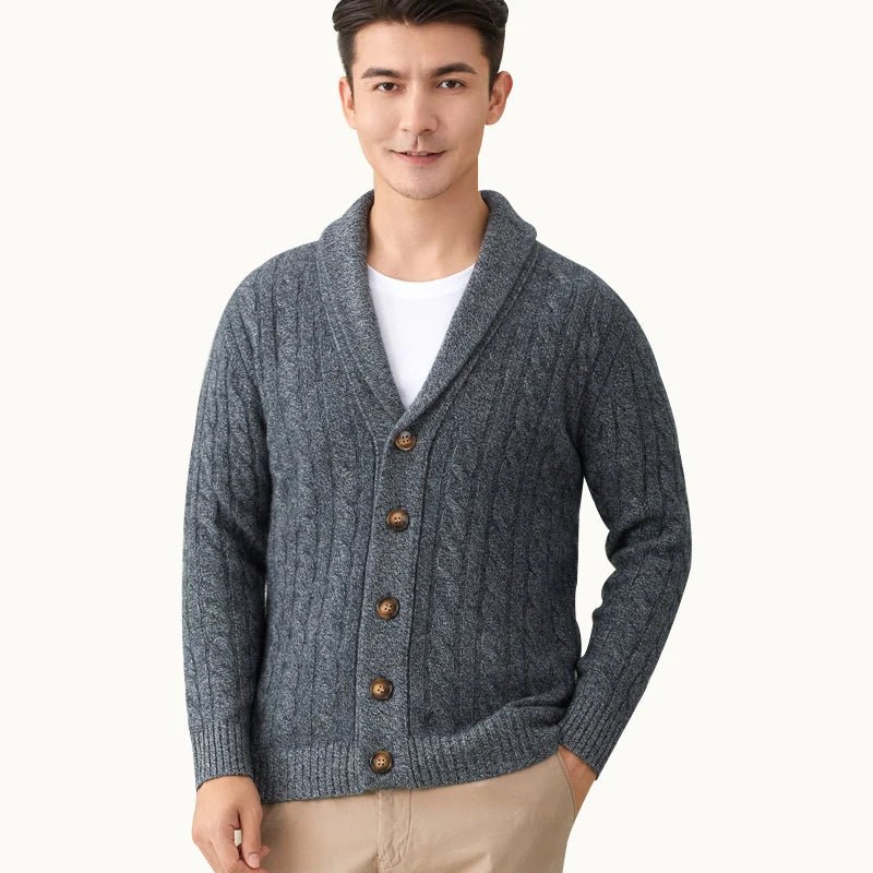 Julian's Menswear Men's Cashmere Wool V-Neck Sweater for Lasting Warmth & Style, Black/Gray/Camel, Sizes M-2XL