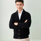 Julian's Menswear Men's Cashmere Wool V-Neck Sweater for Lasting Warmth & Style, Black/Gray/Camel, Sizes M-2XL