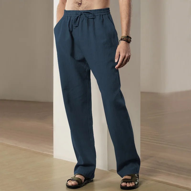 Julian's Menswear S Black Men's Casual Cotton Linen Pants Cotton Linen Pants Men