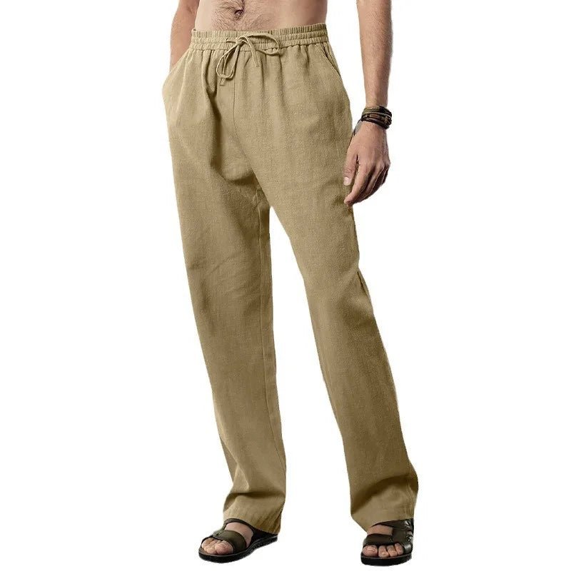 Julian's Menswear S Black Men's Casual Cotton Linen Pants Cotton Linen Pants Men