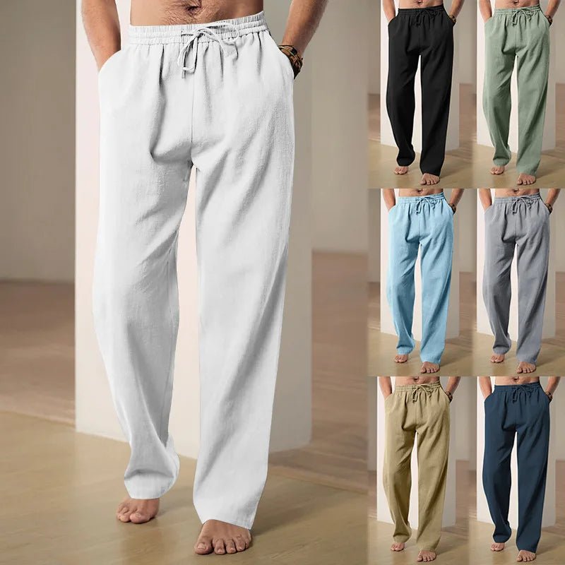 Julian's Menswear Men's Casual Cotton Linen Pants Cotton Linen Pants Men