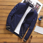 Julian's Menswear Men's Casual Cotton Zip-up Jacket - Versatile Casual Style, Reinforced Stitching for Durability