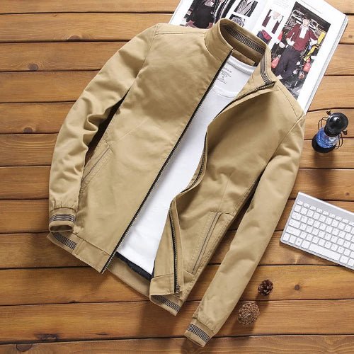 Julian's Menswear Men's Casual Cotton Zip-up Jacket - Versatile Casual Style, Reinforced Stitching for Durability