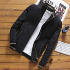 Julian's Menswear Men's Casual Cotton Zip-up Jacket - Versatile Casual Style, Reinforced Stitching for Durability