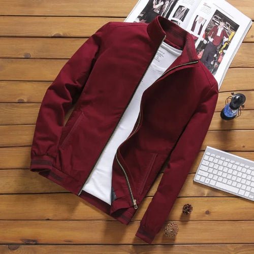 Julian's Menswear Men's Casual Cotton Zip-up Jacket - Versatile Casual Style, Reinforced Stitching for Durability