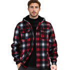Julian's Menswear Men's Casual Fleece Plaid Jacket - Heavyweight Polyester - Reinforced Stitching