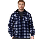 Julian's Menswear Men's Casual Fleece Plaid Jacket - Heavyweight Polyester - Reinforced Stitching