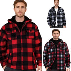 Julian's Menswear Men's Casual Fleece Plaid Jacket - Heavyweight Polyester - Reinforced Stitching