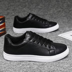 Julian's Menswear Black and white 40 Men's Casual Lace-Up Sneakers: Stylish Comfort for Everyday Wear. 3 Colors, EU 39-48.