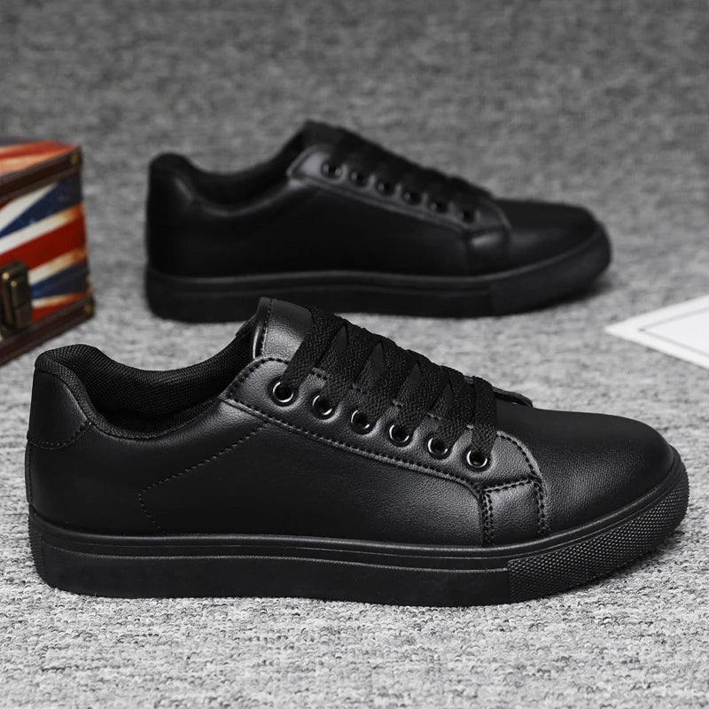 Julian's Menswear Black 40 Men's Casual Lace-Up Sneakers: Stylish Comfort for Everyday Wear. 3 Colors, EU 39-48.