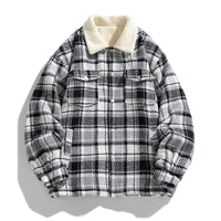 Julian's Menswear Men's Loose-Fit Plaid Winter Jacket