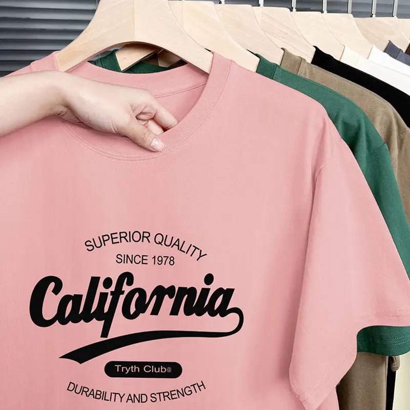 Julian's Menswear M Pink Men's Casual Cotton Crew T-Shirt - 300GSM