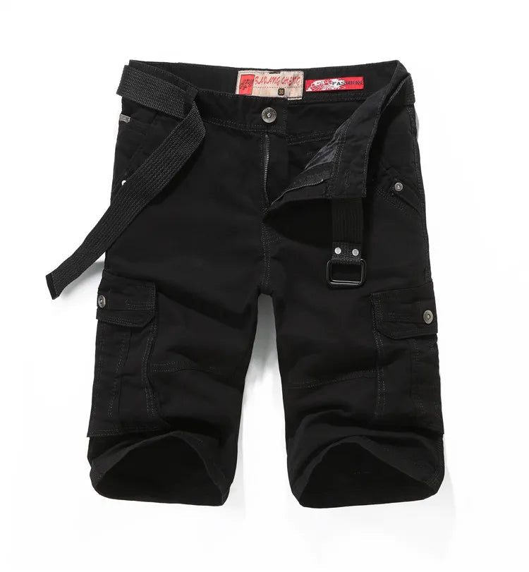 Julian's Menswear 38 Black Men's Relaxed-Fit Cotton Cargo Shorts