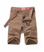 Julian's Menswear 38 Light Brown Men's Relaxed-Fit Cotton Cargo Shorts