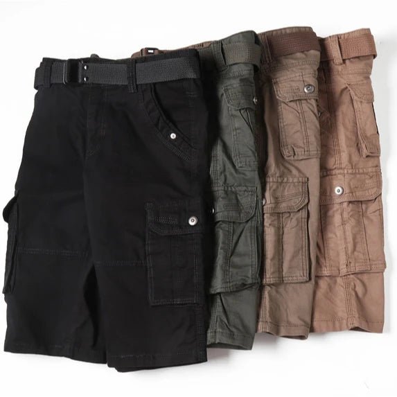 Julian's Menswear 38 Brown Men's Relaxed-Fit Cotton Cargo Shorts