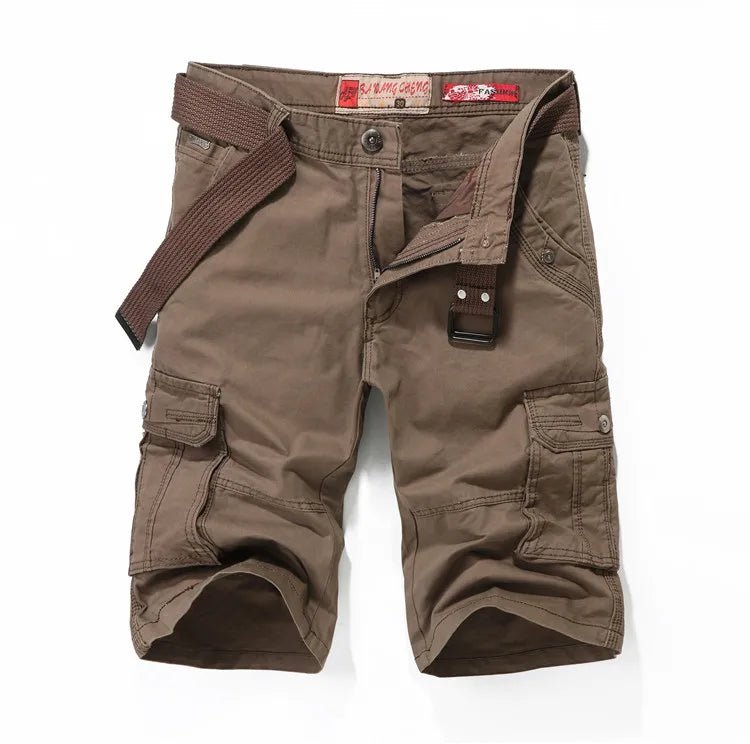 Julian's Menswear 38 Brown Men's Relaxed-Fit Cotton Cargo Shorts