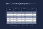 Men's Cotton Straight-Leg Chinos Size Chart | Julian's Menswear