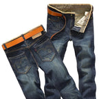 Julian's Menswear Men's Dark Blue Bootcut Denim Jeans - Premium Spandex-Cotton Blend for Effortless Style