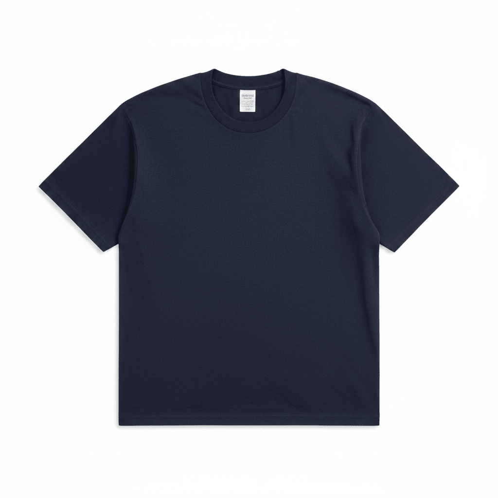 Julian's Menswear Navy Premium Heavyweight Cotton T-Shirt | 230GSM Men's Tee | Classic Fit O-Neck Shirt