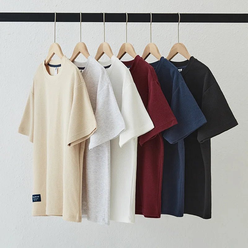 Men's Heavyweight 280GSM Waffle Knit Tee - All-Day Comfort & Retro Style Julian's Menswear