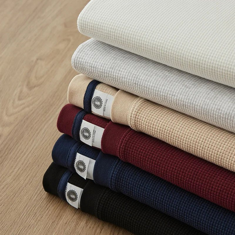 Men's Heavyweight 280GSM Waffle Knit Tee - All-Day Comfort & Retro Style Julian's Menswear