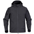 Julian's Menswear Men's Hooded Waterproof Softshell Jacket with Polyester Fleece Lining - Green and Black, S to 4XL