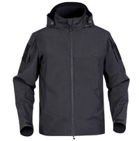 Julian's Menswear Men's Hooded Waterproof Softshell Jacket with Polyester Fleece Lining - Green and Black, S to 4XL