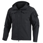 Julian's Menswear S Green Men's Hooded Waterproof Softshell Jacket with Polyester Fleece Lining - Green and Black, S to 4XL